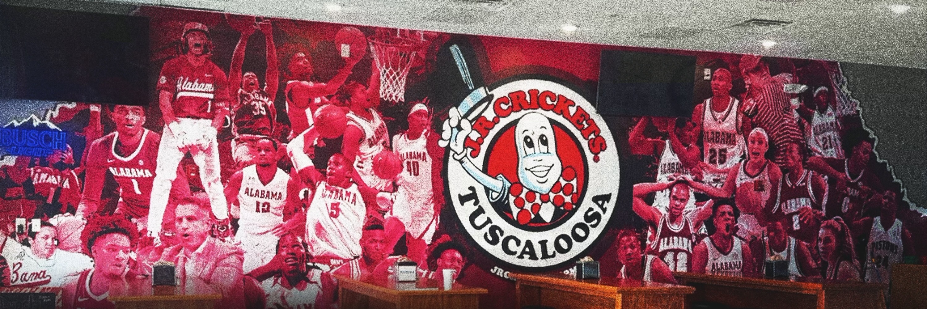 J.R. Crickets T-Town banner honoring Alabama sports legends